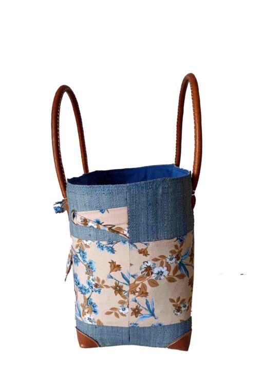 CABAS RAPHIA et TISSU LIBBY CRT-002 BL<B>   Grand modèle </B> – Image 2