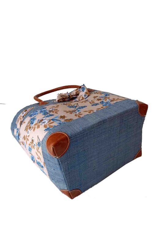 CABAS RAPHIA et TISSU LIBBY CRT-002 BL<B>   Grand modèle </B> – Image 4