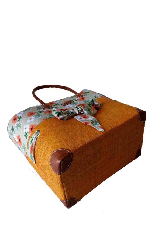 CABAS RAPHIA et TISSU JOANE CRT-017 JN <B>   Grand modèle </B> – Image 3