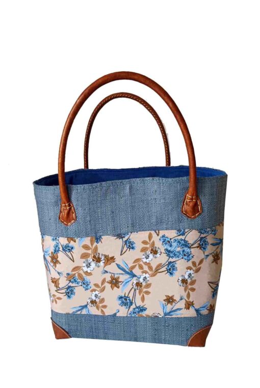 CABAS RAPHIA et TISSU LIBBY CRT-002 BL<B>   Grand modèle </B> – Image 3