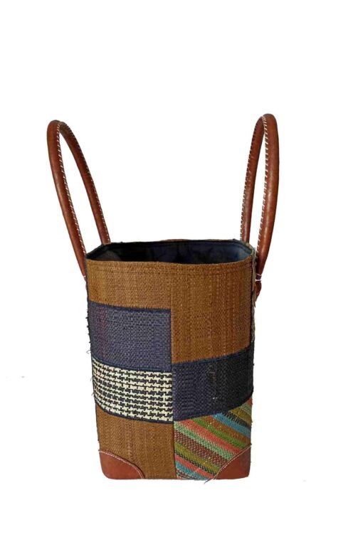 CABAS RAPHIA PATCHWORK 006TB-BR  <B> Moyen Modèle </B> – Image 3