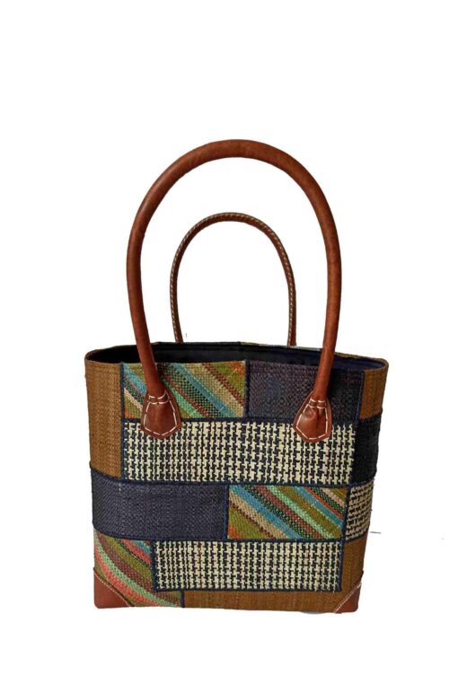 CABAS RAPHIA PATCHWORK 006TB-BR  <B> Moyen Modèle </B> – Image 2