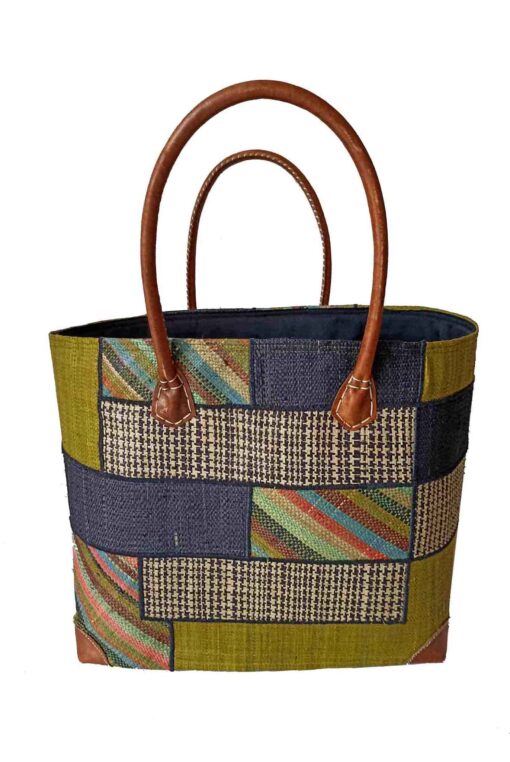 CABAS RAPHIA PATCHWORK 001VK-BR <B> Grand modèle</B> – Image 2
