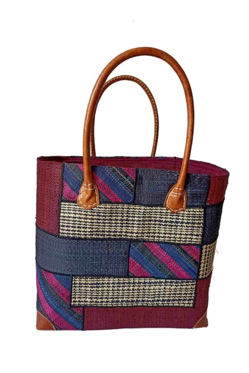 CABAS RAPHIA PATCHWORK 004DX-BR <B> Grand modèle</B> – Image 4